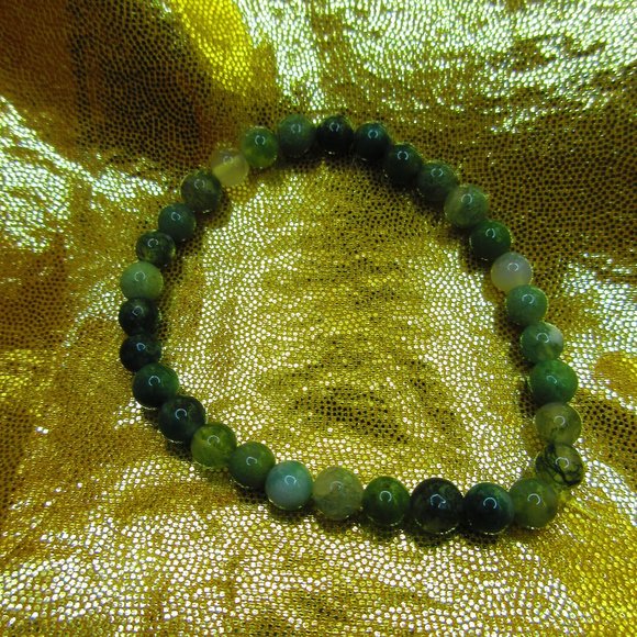 Fancy Jasper 6mm Round 7" Stretchy Gemstone Bracelet - Picture 2 of 3